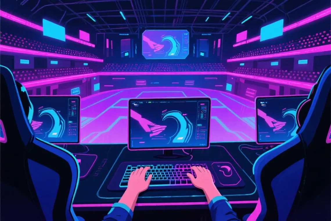 LCP 2026 赛季 电竞舞台视觉插画